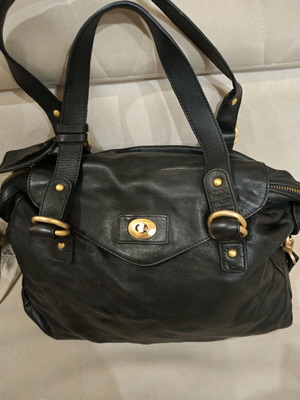 Τσάντα χειρός Massimo Dutty από γνήσιο δέρμα σαν καινούργια, μαύρη