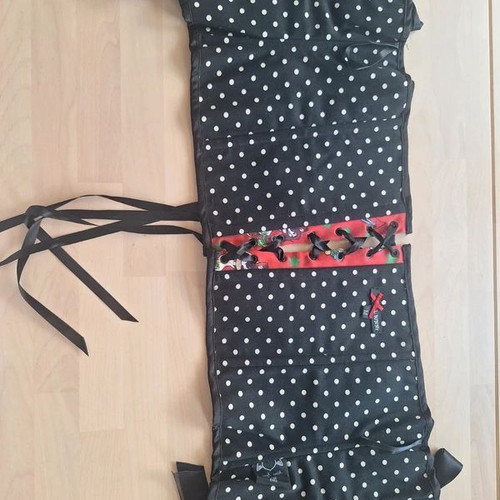 Hell Bunny Tattoo-Print Corset size M like new, red and black
