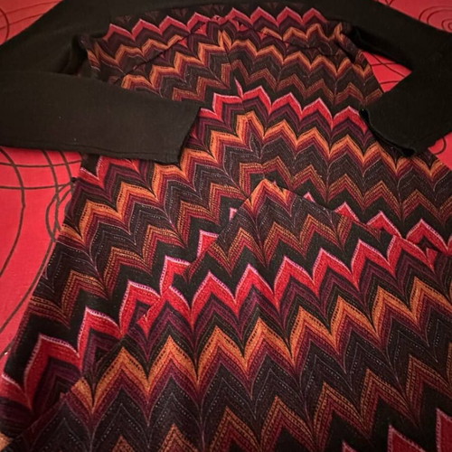 ZARINA dress with geometric zigzag pattern, size M, used