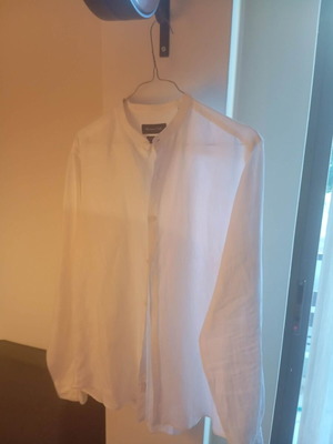 Massimo Dutti Бяла Риза Medium Нова Без Яка