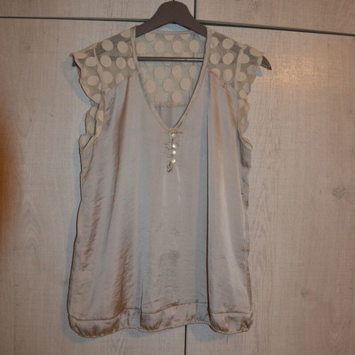 Satin blouse used, size M, beige