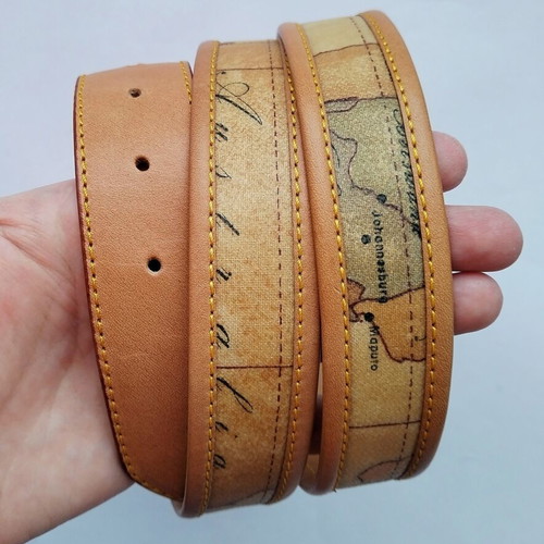 1st Classe Alviero Martini Geo Printed Leather Belt New, Size 100 cm