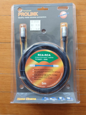 Tonetron Prolink RCA-RCA Cable tcv6031-0500 new