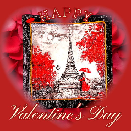 Handmade frame or tabletop decoration Couple in romantic Paris