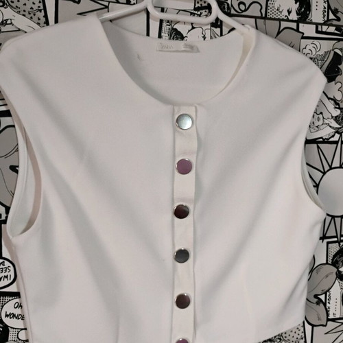 Crop top vest Zara white like new