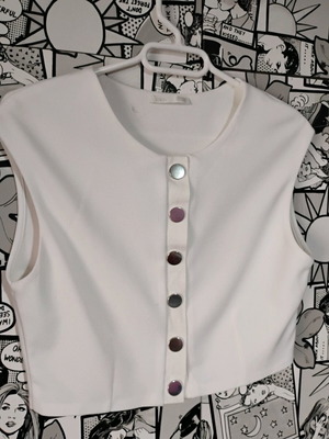 Crop top vest Zara white like new