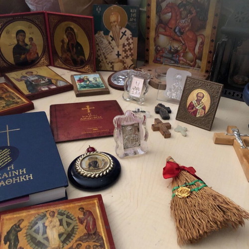 Religious icons and items used, package
