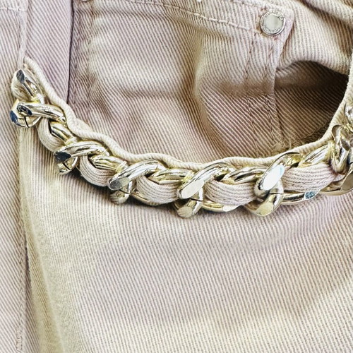 Elisabetta Franchi jeans like new, beige with gold details