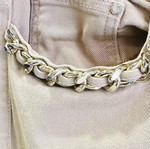 Elisabetta Franchi jeans σαν καινούργιο, μπεζ με χρυσές λεπτομέρειες