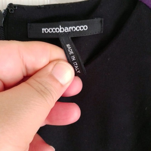 Rocco Barocco dress new, black with purple, size L