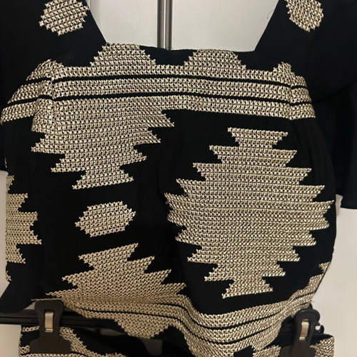 Anna Samouka set skirt with crop black cotton embroidered, like new