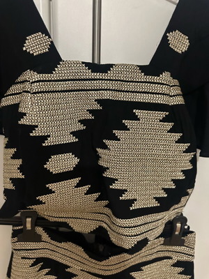 Anna Samouka set skirt with crop black cotton embroidered, like new