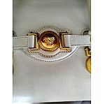  Δερμάτινη λευκή τσάντα Versace Palazzo Empire