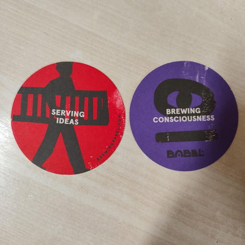 Set of 2 coasters from Greek microbrewery Brewing Babel, new