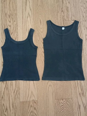 Sleeveless shirts used, pack of 2, black cotton