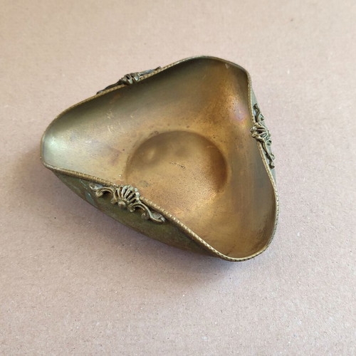 Vintage brass ashtray handmade used 1960s