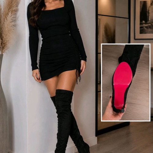 Over-the-knee boots like new, size 40, black