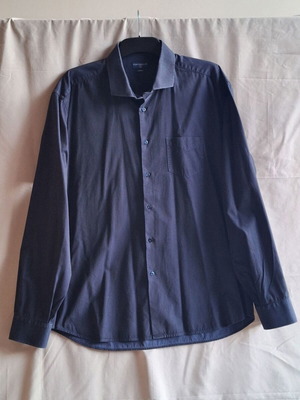 Portobello's XXL Men's Regular Fit Navy Blue Cotton Shirt with Micro Pattern