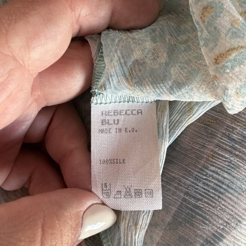 Silk blouse Rebecca Blu used, turquoise, size S