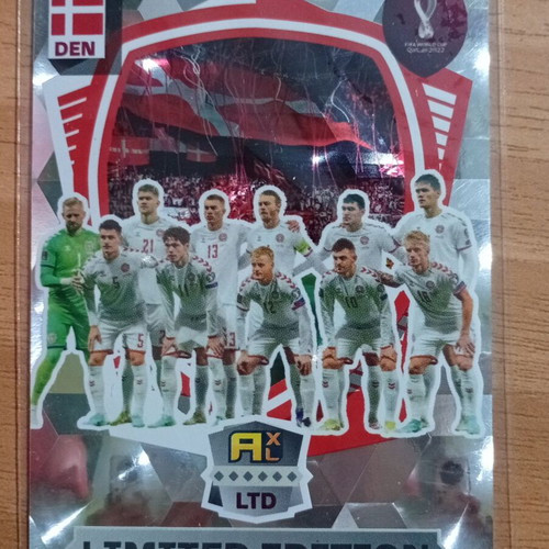 Panini World Cup Adrenalyn XL 2022 Limited Edition Denmark line up card like new, small size