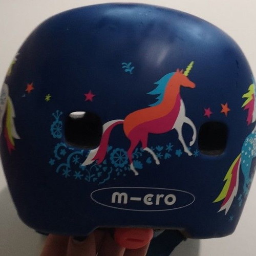 Micro Unicorn Kids Helmet 48-53 cm like new with rear light