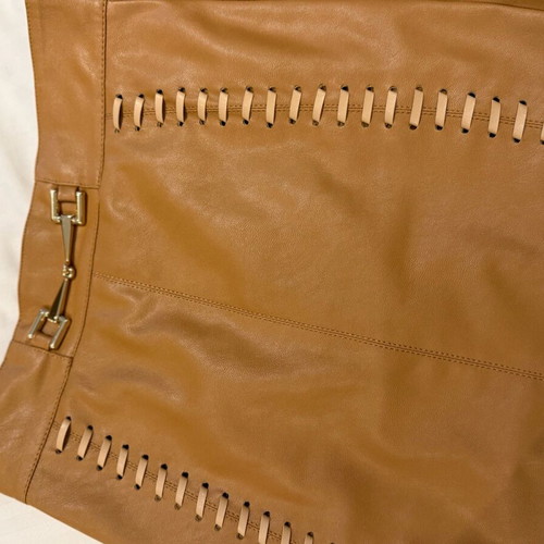 Elisabetta Franchi midi skirt like new, eco leather camel color
