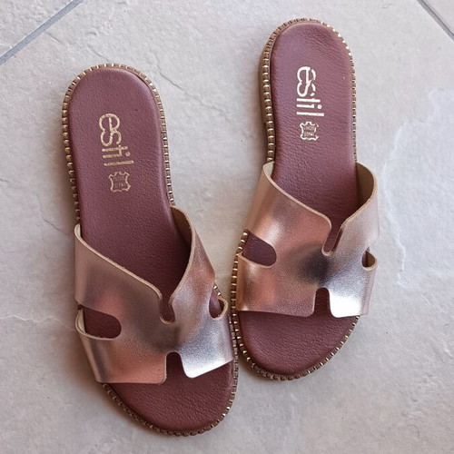 Estil leather sandals like new, size 38, gold color
