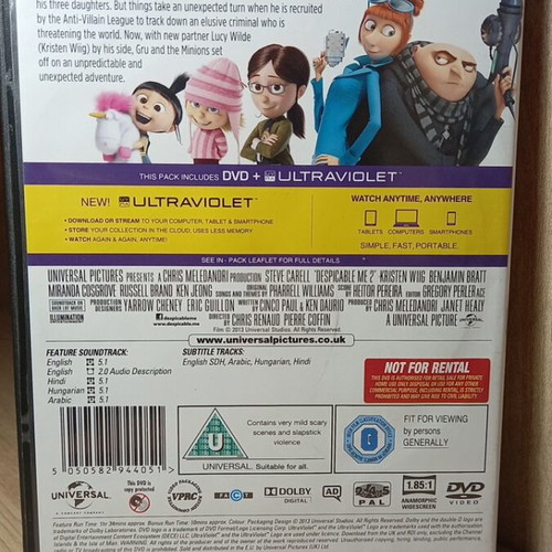 Despicable 2 DVD like new, English subtitles