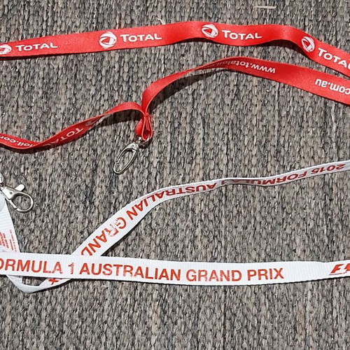 Formula 1 Australian Grand Prix 2015 memorabilia used, 2 lanyards, track map