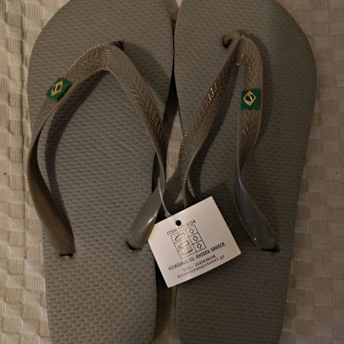 Flip flops new, size 39, gray
