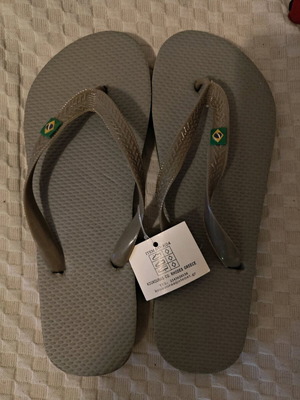 Flip flops new, size 39, gray