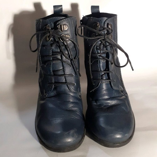 Hispanitas leather ankle boots used, size 37, blue