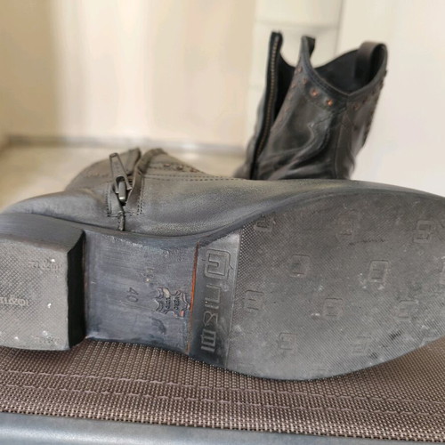 Cowboy boots used, leather gray size 40, 3cm heel