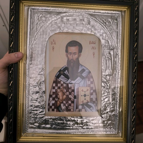Saint Basil Icon like new, silver and gold