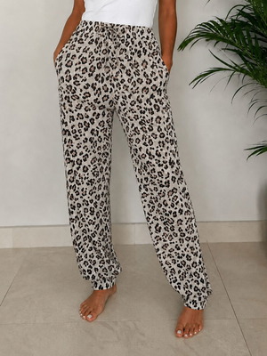 Mango Summer Pants XS beige with animal print like new