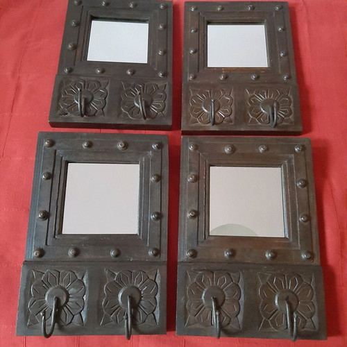 Woodcarved mirrors used, antiques from the 60s, set of 4