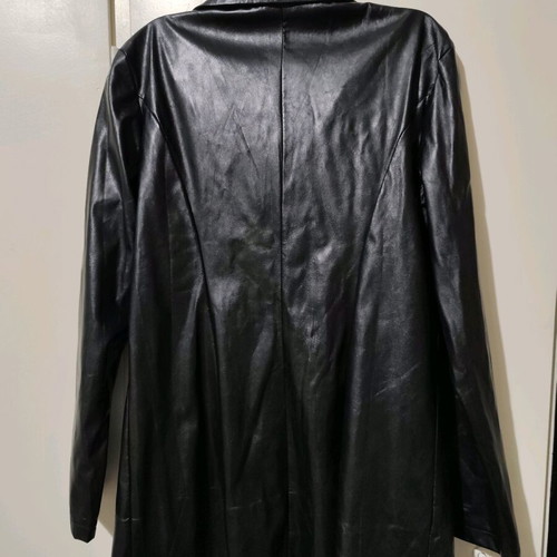 Black faux leather jacket size Small like new