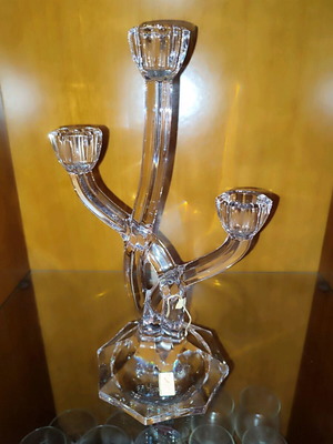 Crystal candlestick new with three candles Naushtmann
