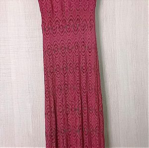 Υπέροχο Μακρύ Φόρεμα Attrativo σε Ροζ -Τριαντάφυλλι Χρώμα