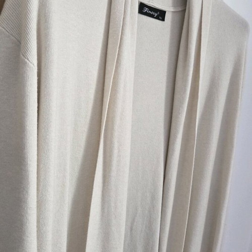 Long cardigan like new, beige, fits Large and extra Large