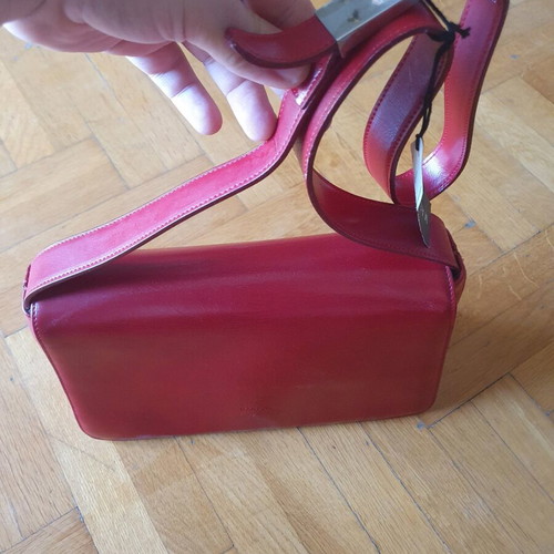 Mancini shoulder bag 100% leather red new made in Italy
