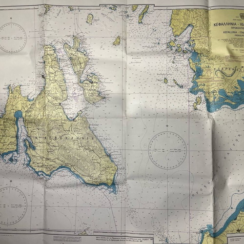 Nautical chart used by Hydrographic Service Kefalonia, Ithaki, Echinades