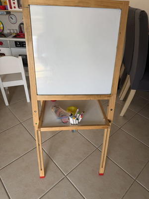 Children's Double-Sided Drawing Board used with clock and abacus