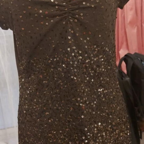 Gloria Vanderbilt mini dress new, brown with sequins size M