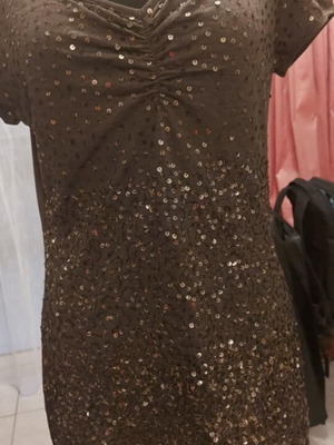 Gloria Vanderbilt mini dress new, brown with sequins size M