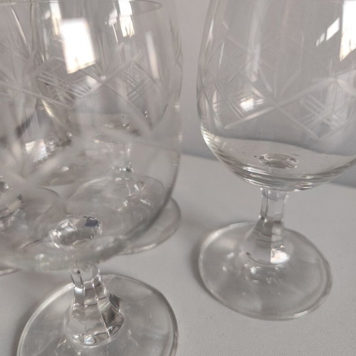 Vintage crystal liqueur glasses, set of 6