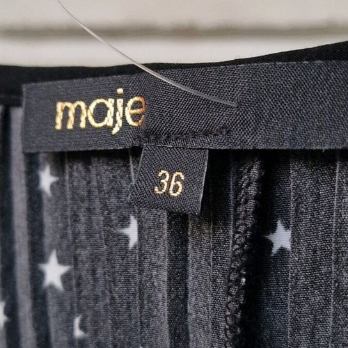 Maje dress black with white stars like new, size 36