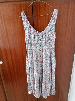 Flowery dress and turquoise shirt refurbished