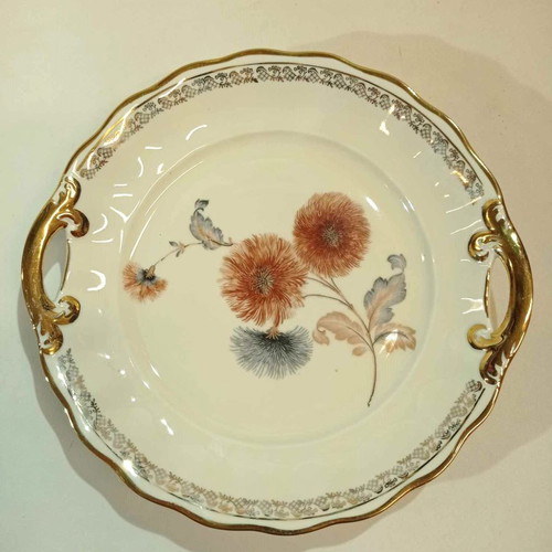 Furstenberg Germany plate with handles and floral design