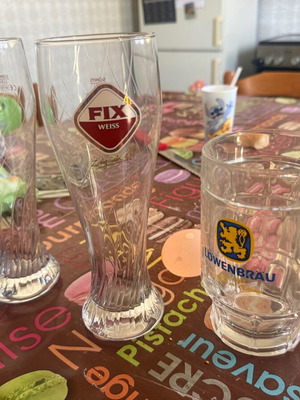 Beer Glass Set Fix Weiss & Löwenbräu like new